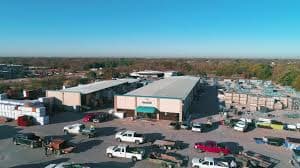Crew members finishing a commercial concrete pour in Balch Springs, TX.