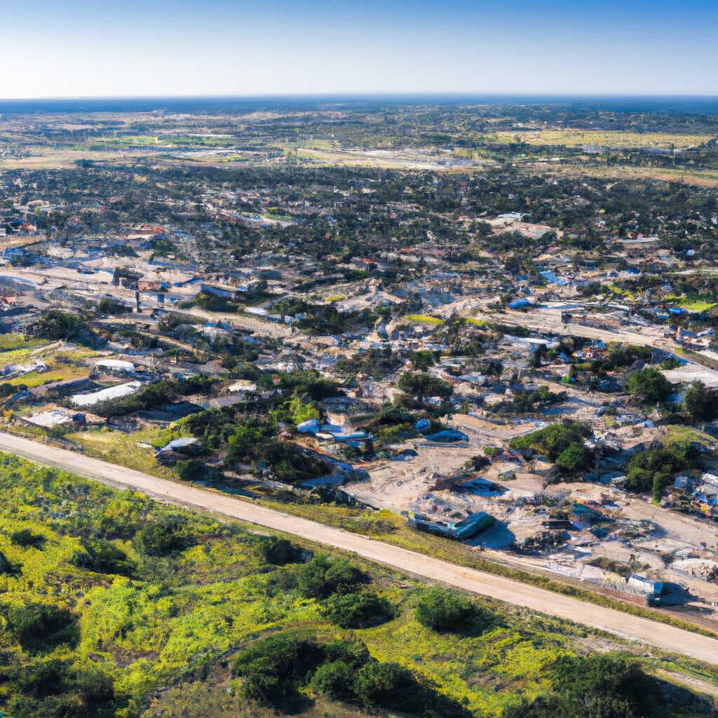 Crew members finishing a commercial concrete pour in Kennedale, TX.